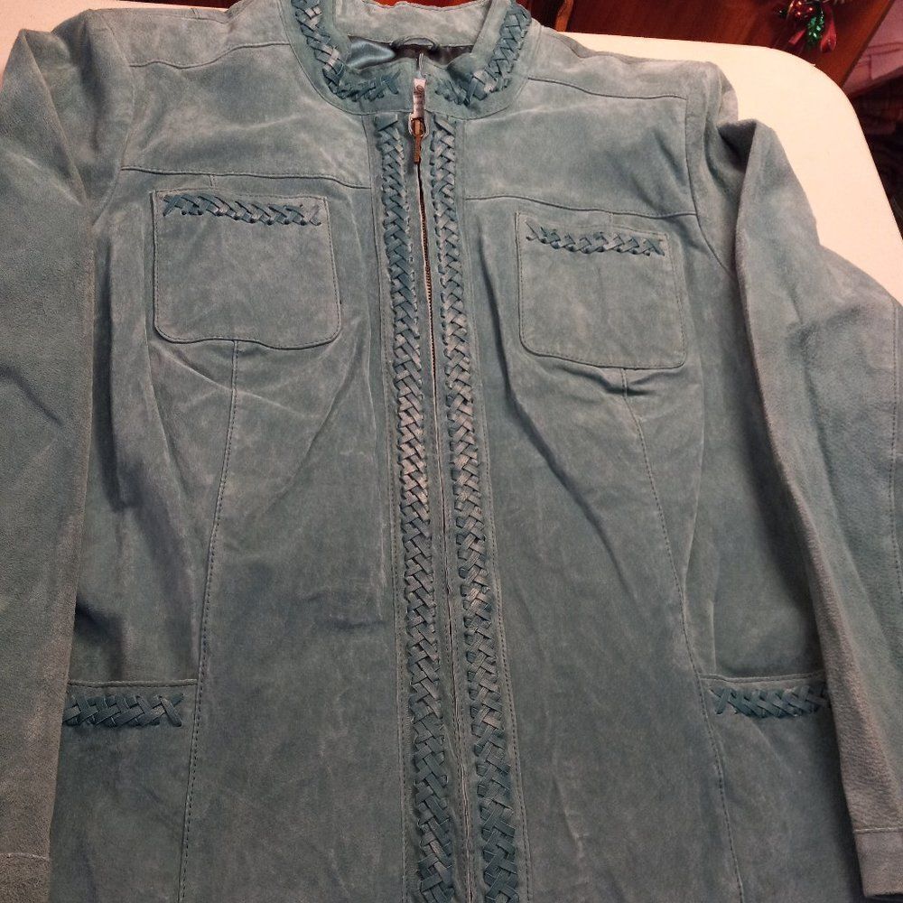 Bradley Bayou Leather Teal 1X Jacket